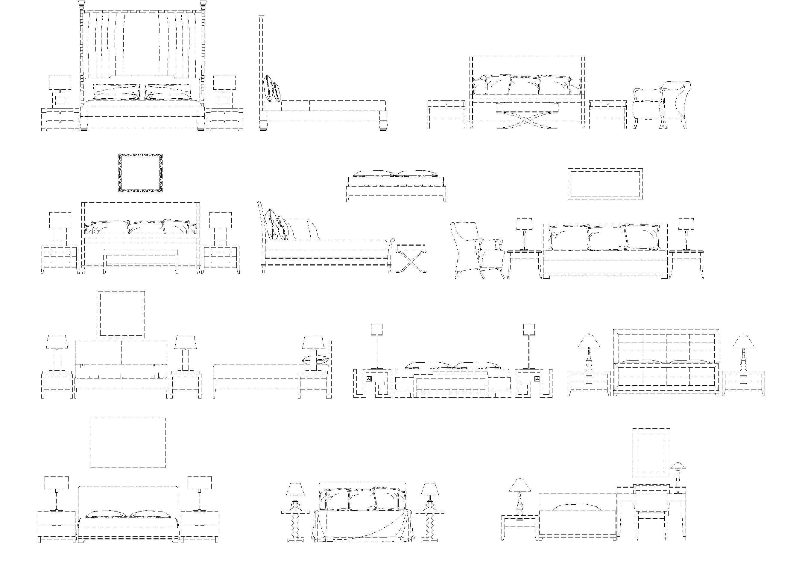 现代家具，装饰，灯具等CAD图库
