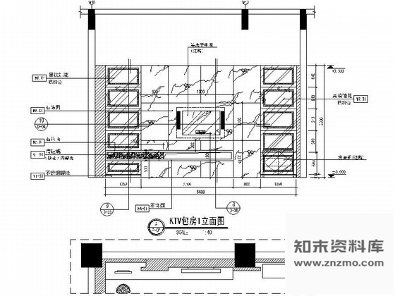 图块/节点时尚KTV包房立面图