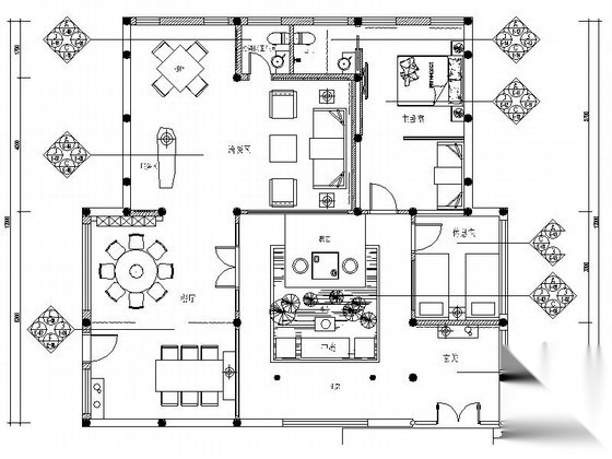 [四川]古建筑群落重建项目中式茶楼室内装修图