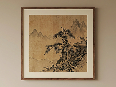 中式挂画山水画