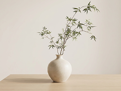 白色花瓶绿植花瓶
