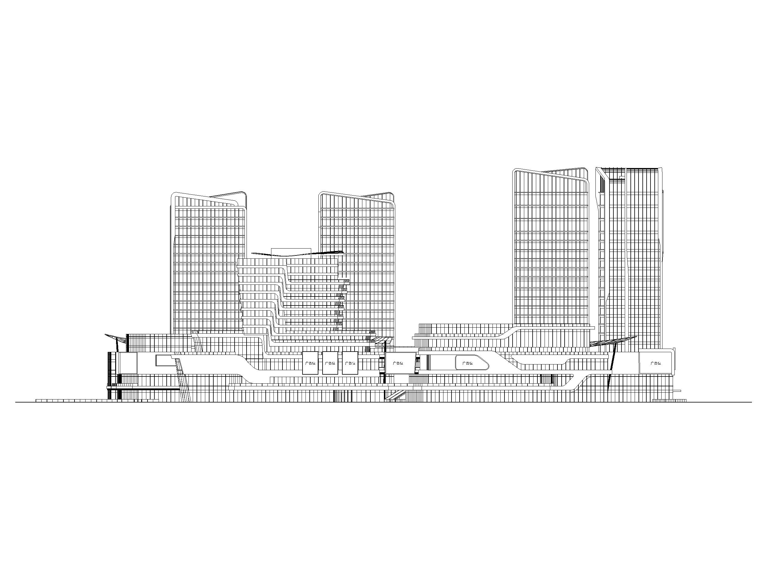 珠海高层商业广场综合体建筑扩初图（CAD）