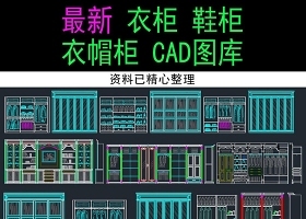 衣柜衣帽间鞋柜衣帽柜cad图库