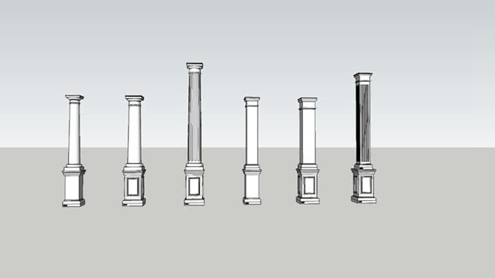 柱头 草图大师模型