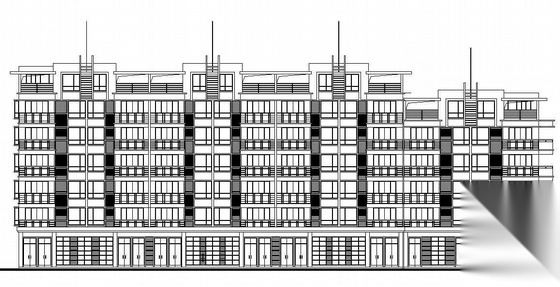 某六层底商住宅楼建筑结构施工图（异形柱框架结构）