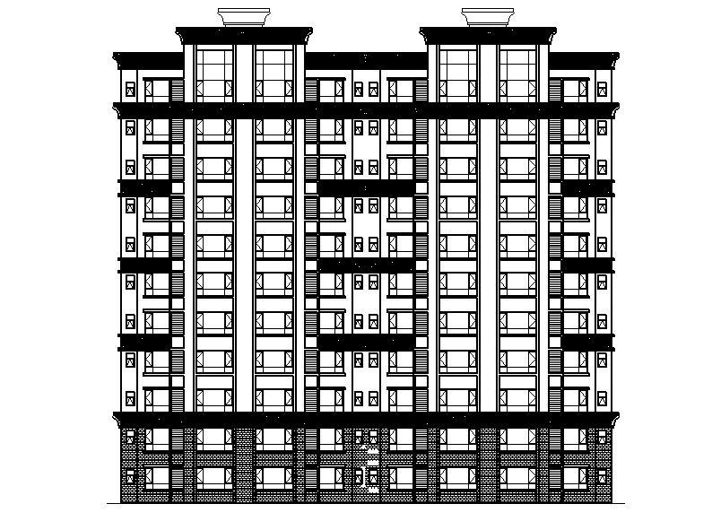 [新疆]11层剪力墙结构住宅建筑施工图（含效果图）