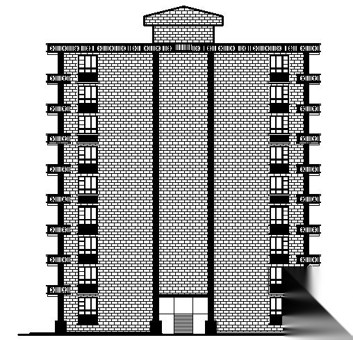 某小区九层住宅楼建筑方案图