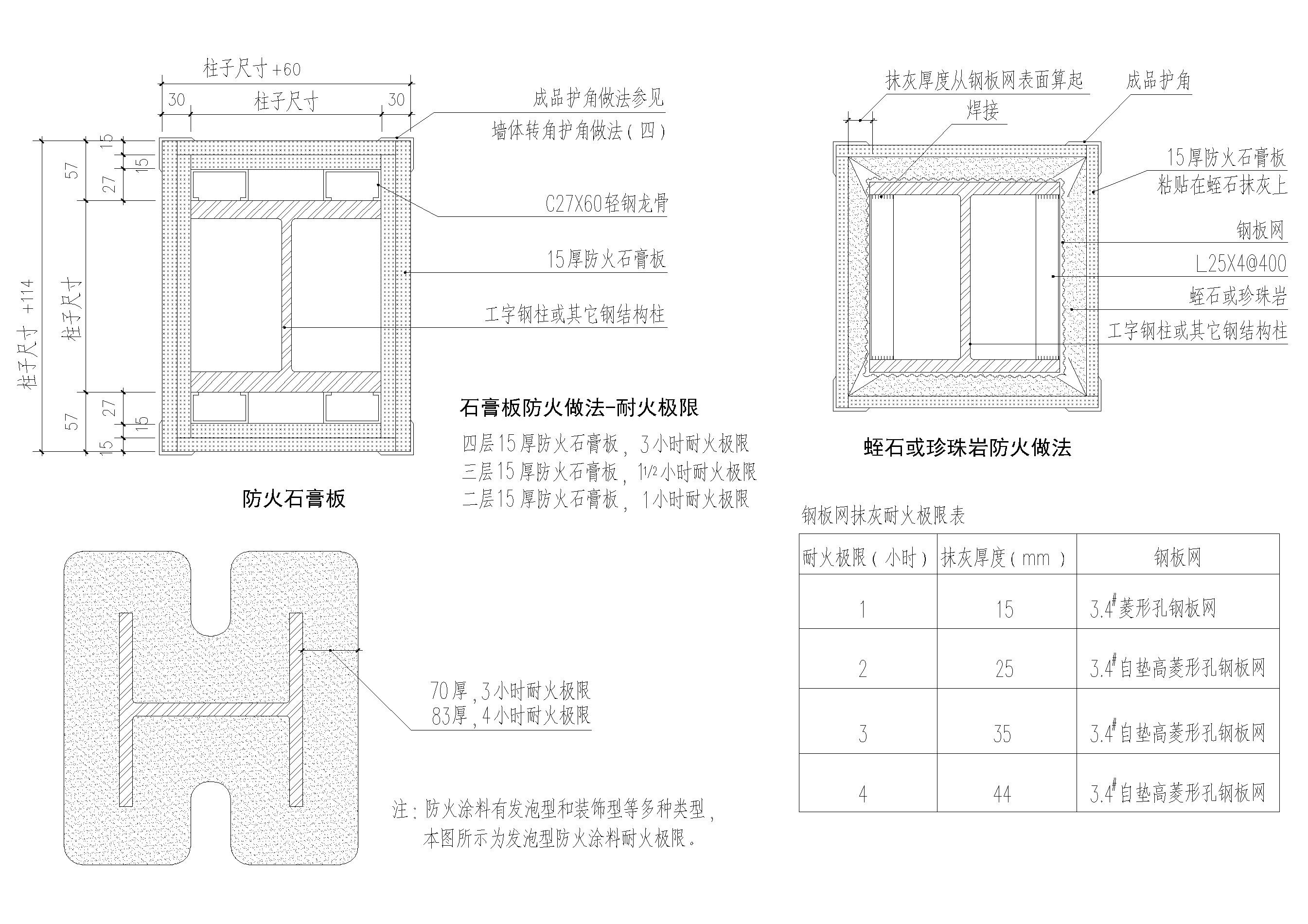 包柱，柱式节点详图（CAD） 建筑通用节点