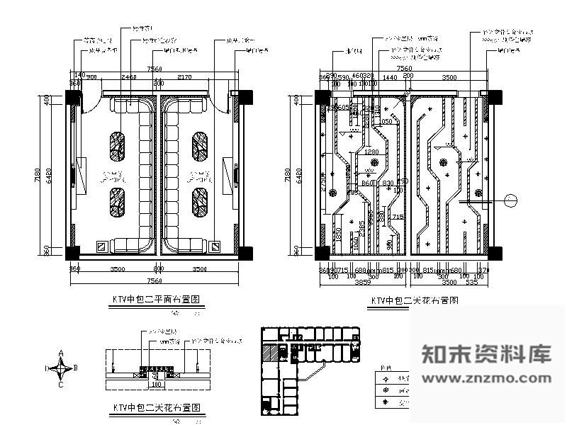 图块/节点现代KTV中包厢详图