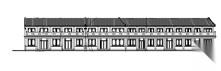 两层仿古街建筑施工图