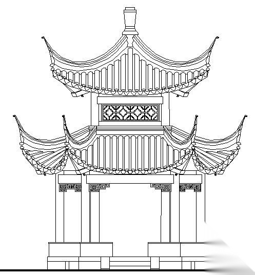 古建亭子系列-八角四方重檐亭