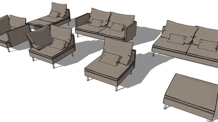 组合沙发 草图大师模型