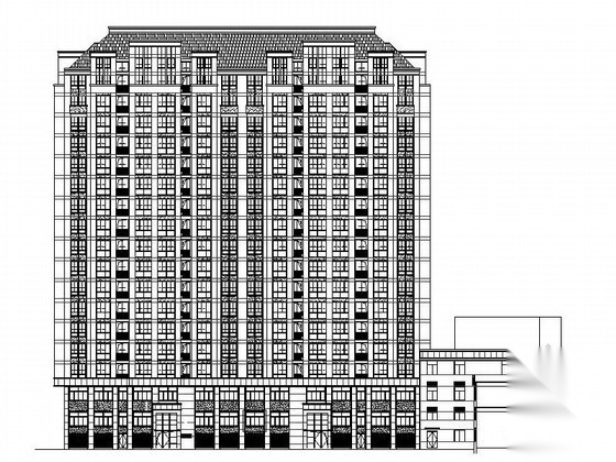 [江苏射阳]某十七层简欧商住楼建筑施工图