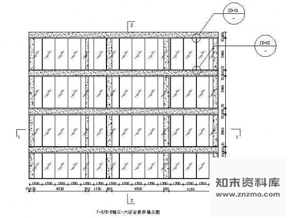 图块/节点全玻幕墙大样图 节点 结构节点图