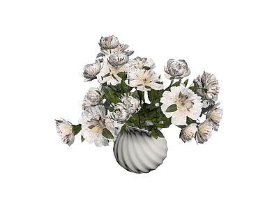 白色花瓶与花卉组合