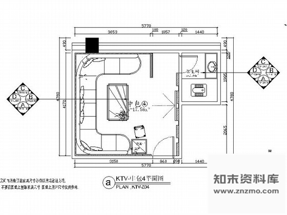 施工图豪华KTV包厢室内装修图Ⅶ