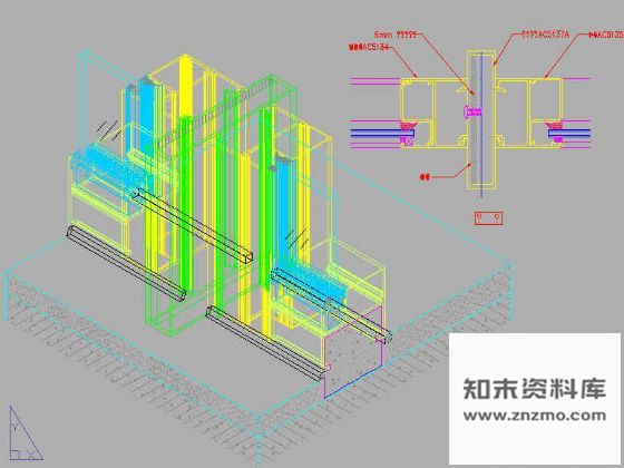 图块/节点三维幕墙图纸 节点 结构节点图