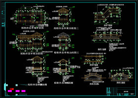 廊亭桥施工图CAD景观图纸