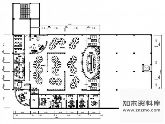 图块/节点某现代格局办公空间平面图