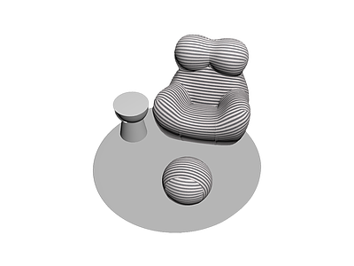 条纹软垫座椅组合