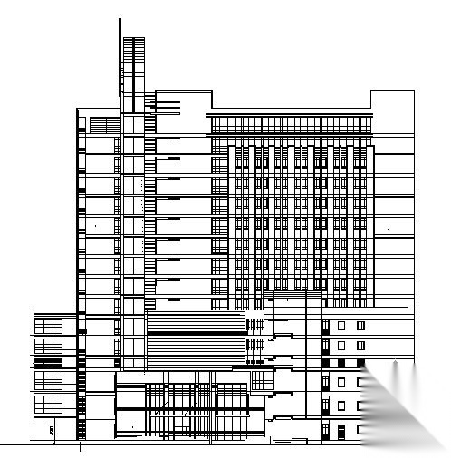 上海某医院住院楼建筑方案初步图