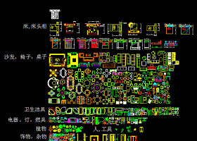 CAD床头柜沙发椅子桌子卫生洁具饰物杂物