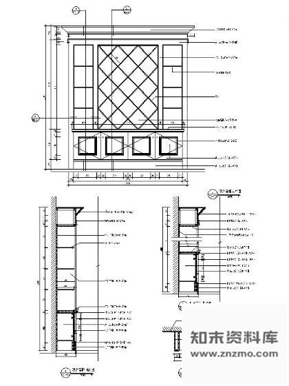 图块/节点吧台背柜详图 柜类 家具节点详图