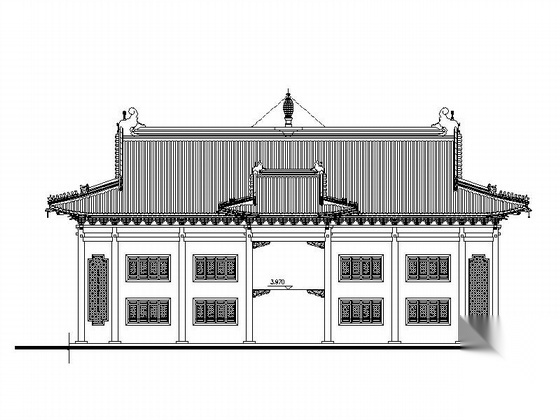某佛寺天王殿建筑施工图 古建