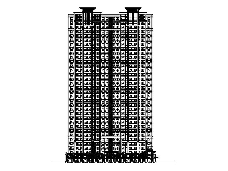 [安徽]超高层塔式对称布局住宅楼建筑施工图（含多套方案...