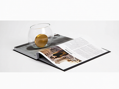 开本杂志与花瓶组合