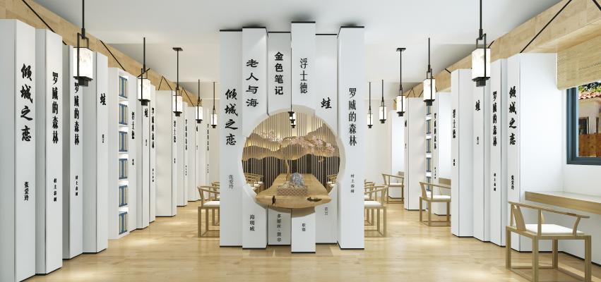 中式图书馆 书架