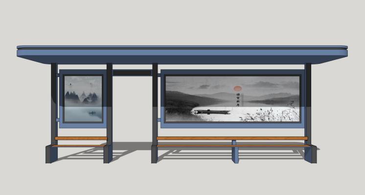 现代风格公交站台