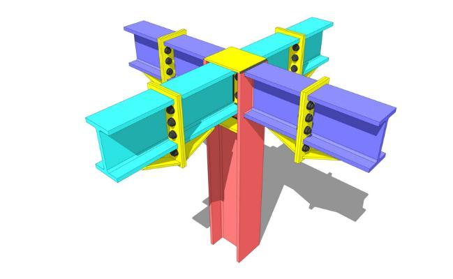 现代钢结构连接 钢柱结构
