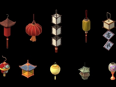中式灯笼 古代 摆件 台灯 吊牌
