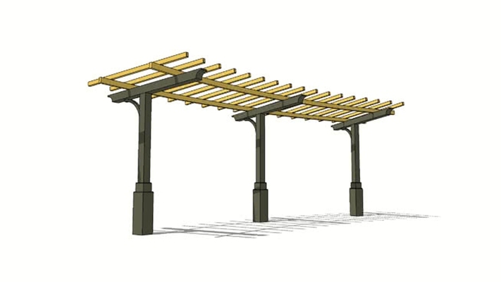 廊架 草图大师模型