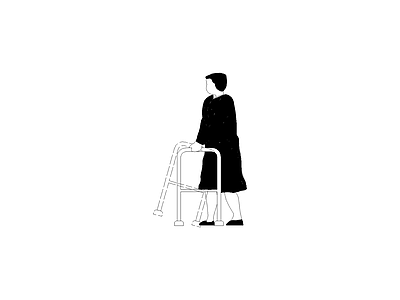 家装人体工程学尺图 人物老人侧立面