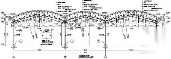 圆管拱形桁架钢屋架详图 节点