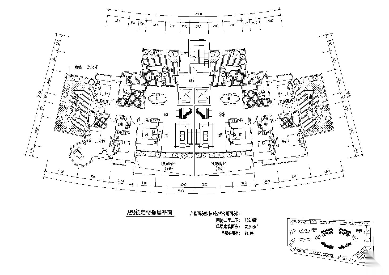 [广东]东江明珠花园西区居住区住宅户型图