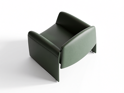 深绿色现代单人沙发