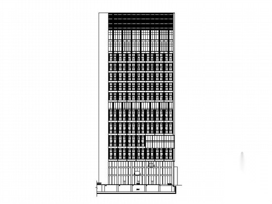 [深圳]十九层现代风格办公楼建筑施工图（经典立面）