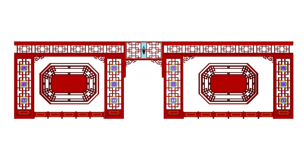 中式雕花隔断屏风