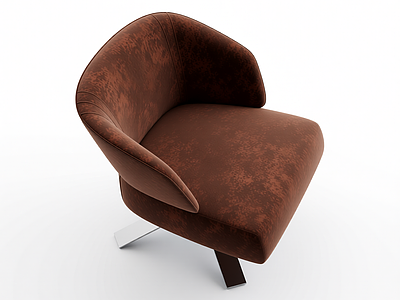 棕色皮质旋转椅