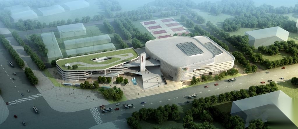[江西]五层白色体块县级体育馆建筑设计方案文本 体育场