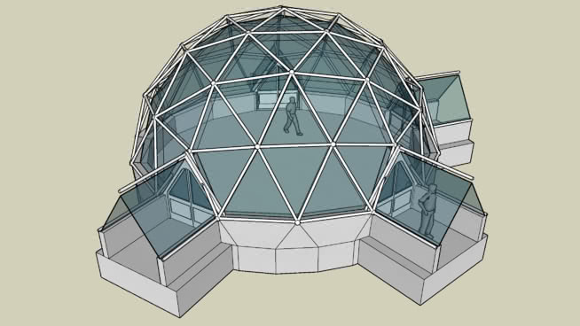 测地模块化月球基地-模块04 圆顶 建筑 无线电望远镜 画 风扇