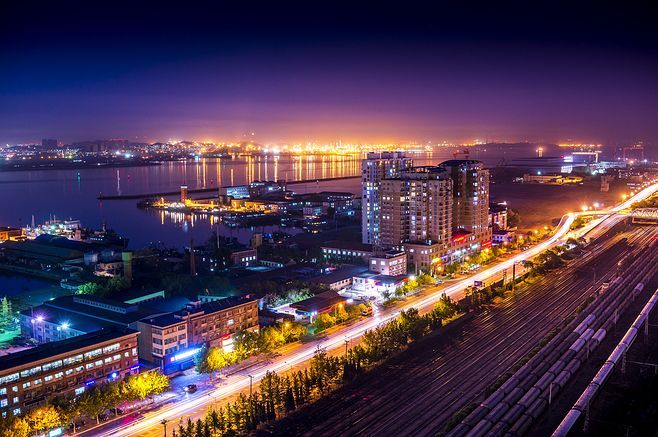 城市外景夜景 夜晚