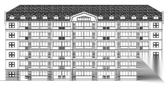 某高校六层宿舍楼建筑方案图