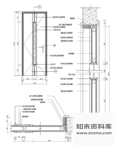 图块/节点单扇木门详图Ⅲ 通用节点