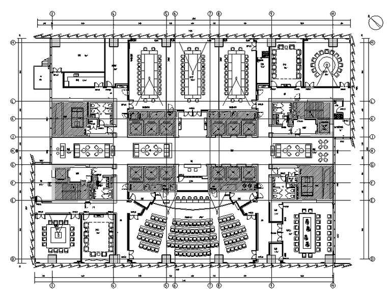 广东南山开发集团大厦办公空间设计施工图附效果图+软装