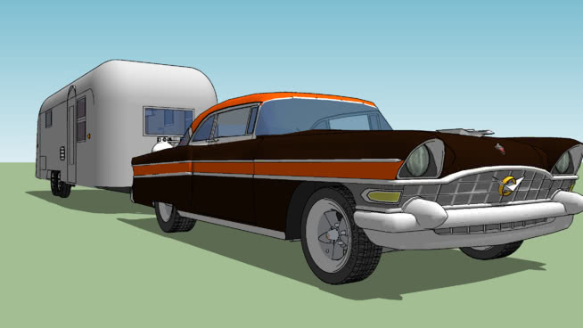 1956帕卡德执行器和1955气流越野车 野营游乐 小型皮卡 面包车 火车