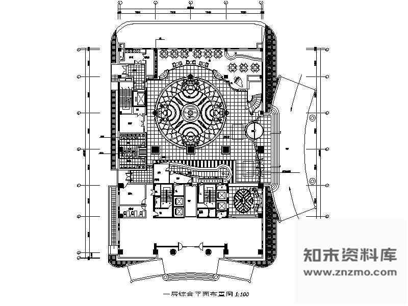 施工图四星级宾馆大堂室内装修图